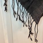 Indian Black Tasseled Scarf Unisex Womens One Size Fits All Photo 6