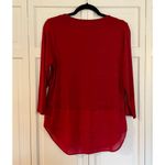 Michael Kors Michael  red crewneck blouse chiffon bottom size s Photo 7