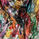 Diesel NWOT  Multicolor Floral Print Draped Top Blouse Oversized Size XXS Woman Photo 9