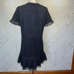Kate Spade  Black Lace Crochet Ruffle‎ Hem Short Sleeve Party Dress Size Small Photo 5