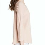 Eileen Fisher NWT Dune Beige Pink Ballet Neck Ribbed Top Tencel Stretch Rib - L Photo 1