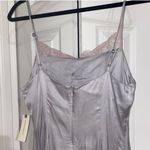Anthropologie Silver Lace-Trimmed Asymmetrical Midi Slip Dress Photo 11