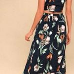 Lulus Lulu’s Magdalena Navy Blue Floral Print Two-Piece Maxi Dress Photo 1