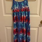 Red white and blue American flag summer beach dress Multiple Size 10 Photo 2