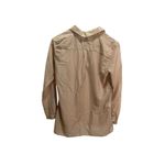 BCBG Paris Tan Sheer Henley Blouse S Career Casual Flowy Y2K Brown Photo 3