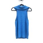 Free People  Beach FP Blue Ribbed Chunky Knit Sleeveless Cowl Neck Sweater NWT Photo 1