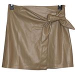 Jason Wu  Medium Vegan Leather Tan Wrap Mini Skirt Photo 1