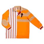 Puma  Orange Tan White Burgundy Striped Collegiate Logo Collared Shirt $95 NWT M Photo 15
