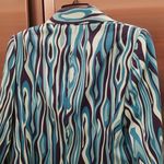 Trina Turk ππ Pistache Blazer ~ Blue WIllow Ottoman Ceramic Print 6 NWT Photo 9