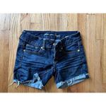 American Eagle  Outfitters Stretch Womens Cuffed Jean Shorts Blue Size 2 Photo 0