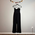 Lulus  Fashionista Nights Black Strapless Bustier Wide-Leg Jumpsuit Photo 5