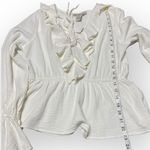 American Rag Textured Ruffle Blouse Womens Long Bell Sleeve Cotton Boho Top Photo 5