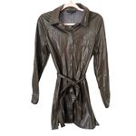 Sanctuary  Faux Leather‎ Belted Shirt Mini Dress Sz Small Photo 1