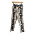 Le Lis Collection Snakeskin Print Paperbag Waist Pants Size Small Black Photo 4