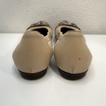 AGL Snakeskin Toe Beige Flats Gold Buckle Size 37 EU US 6.5 GUC Photo 4