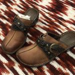 Y2K Goth Subversive Steampunk Grunge Leather Brown Black Gold Buckle Grommets Clogs Chunky Platform Lug Wedges Heels Pumps #Rave Size 10 Photo 1