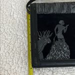 Roberto Vascon Black Embossed Egyptian Design Shoulder Bag Photo 10