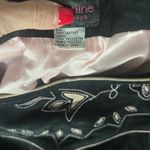 Josephine suede embroidered size 12 Euc Black Embellished A-Line Skirt lined Photo 4