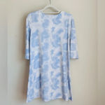 Pink Rose Dress - Blue Hydra Tie Die - 3/4 Sleeves in a Size L Photo 6