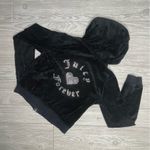 Juicy Couture  forever 21 black cropped velour track suit long sleeve sweater sm Photo 6