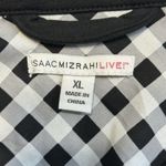 Isaac Mizrahi Isaac‎ Mizrahi Live! Black Button Up Gingham Check Cuffs Knit Short Jacket Sz XL Photo 2