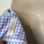 PETERSYN Winona Mini Dress In Azure gingham off shoulder puff sleeves XS Blue Photo 8