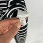 Chico's  Midi Dress Womens 4/6 Black White Striped Jersey Knit Rounded Neck Photo 7