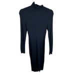 Lululemon  Nai Black Long Sleeve Turtleneck Lightweight Bodycon Midi Dress Size 2 Photo 4