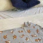 Zoe & Liv short Sleeve Corgi Print Shirt Gray XS Photo 4