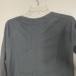 Athleta  gray long sleeve crew neck mesh hole workout athletic shirt size medium Photo 1