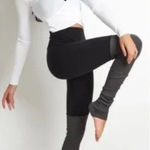 Alo Yoga  | Goddess Two-Tone Ribbed Leggings in Black & Grey Photo 0