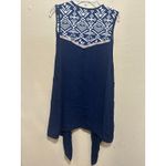 Umgee USA Aztec Tribal Print Sleeveless Vest Top Cover Up Size S‎ Small Blue Photo 4