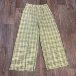 VRG GRL Plaid Wide Leg Pants Yellow Green High Waist Vintage 90s Vibe Sz 6 Photo 1
