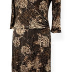 Banana Republic  Women’s Silk Midi Dress Brown Floral Wrap‎ Size Small Photo 0