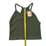 Free People  Movement Size M/L Happiness Runs Crop Top Khaki Green Ribbed Basic‎ Photo 6