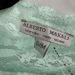 Alberto Makali NWT Women's Lace Sheer Fringe Hem Poncho Mint Green Size S/M Photo 5
