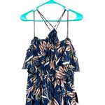 Lulus NWT  size small blue floral maxi dress tiered strappy halter‎ like top Photo 2