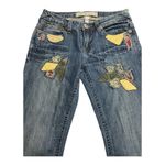 Yag Denim Leather Patchwork Distressed Bootcut Jeans Women’s Size 9 (28 Photo 4