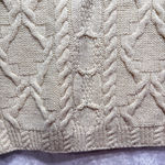 Vintage 70s 80s Ivory Wool Cable Knit Fisherman Sweater Cardigan Thomas Keeling Size 1X Photo 4