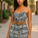 HAVE Womens Mini Dress Medium Linen Blend Festival Coastal Cowgirl Rodeo Country Black Photo 0