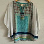 Fig & Flower‎ Boho Sheer Butterfly Sleeve Top Size PXL White Photo 0