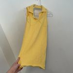 ZARA  Perforated Chenille Collared Polo Mini Dress Yellow Sleeveless Knit Bodycon Photo 9