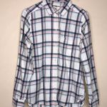 American Eagle Women’s Boyfriend Fit Plaid Long Sleeve Button-Up Shirt Photo 0