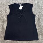 Calvin Klein  Black Lace-Up Grommet Tank Top Photo 1