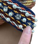 Steve Madden - Sandy Beaded Cross Over Strap Sandals in Navy Blue Orange & Brown Photo 5