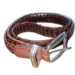 Fossil Genuine Leather Rope Belt Brown with silver hardware size large BT4485COG Photo 8