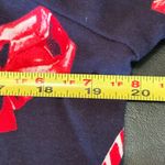 kim rogers  Dark Blue Holiday Print Blouse Photo 7