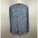 Talbots  Womens Multicolor Semi Sheer Long Sleeve Blouse Sz LP‎ | Colorful Office Photo 1