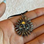 Silver sun necklace Black Photo 1