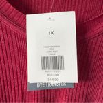 True Craft Red Babydoll Top Long Sleeve round neck cotton blend solid ribbed NWT Photo 8